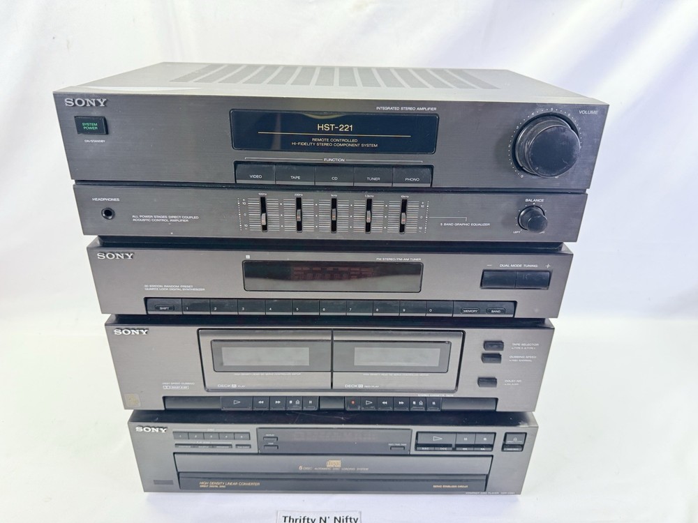Sony Stereo Component System HST-221 with CDC-C221 CD Changer - Read Description