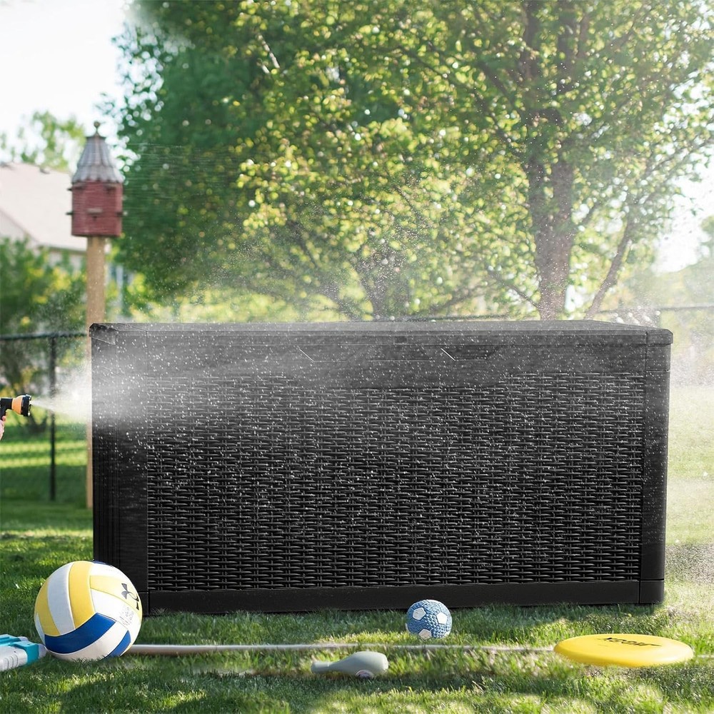 UV Resistant Deck Box Greesum 100 Gallon Black