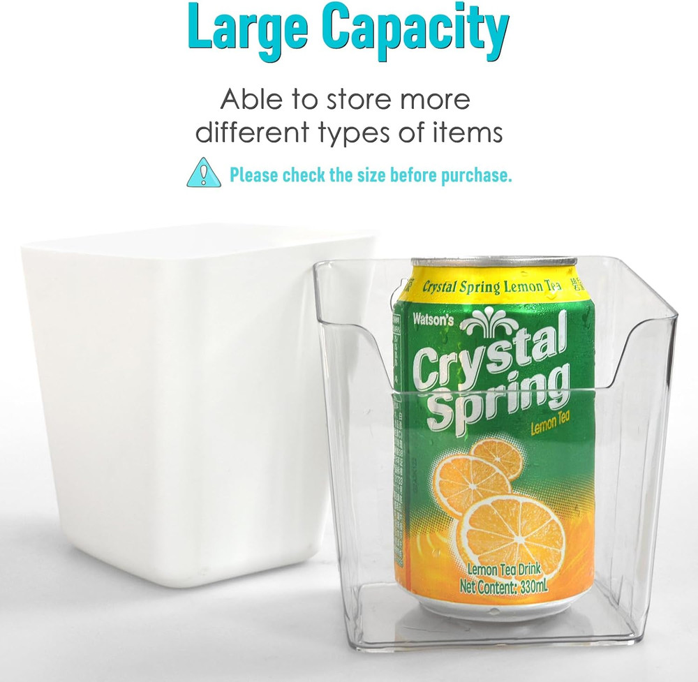 Large Pegboard Cups Peg Board Storage Bin 6 Pack with Hooks Square Bo...