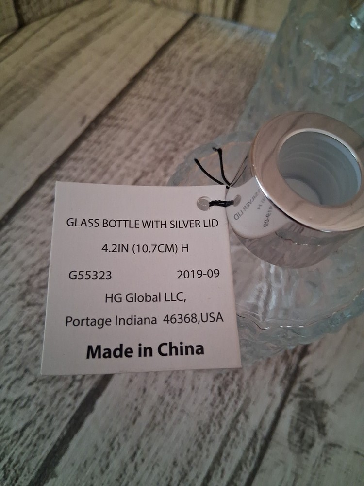 4 Pcs Empty 4.2"T Glass Round Diffuser Containers Jars Glass Bottle Silver Lid