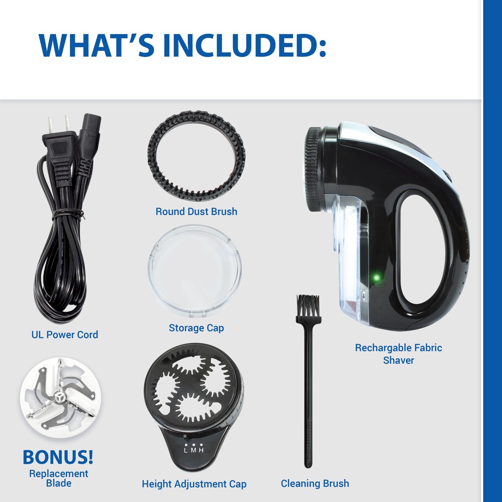 Fabric Shaver with Rechargeable Battery | Lint Shaver W Bonus Replacement Blade