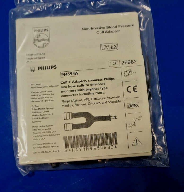 Philips M4594A Cuff Y Adapter Bayonet Type