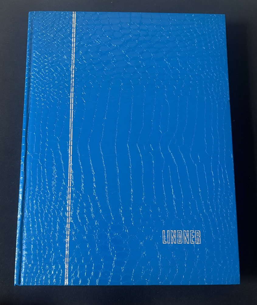 Vintage W. Germany LINDNER Blue Stamp Album Stock Book #1143 16 Pages/10 Rows