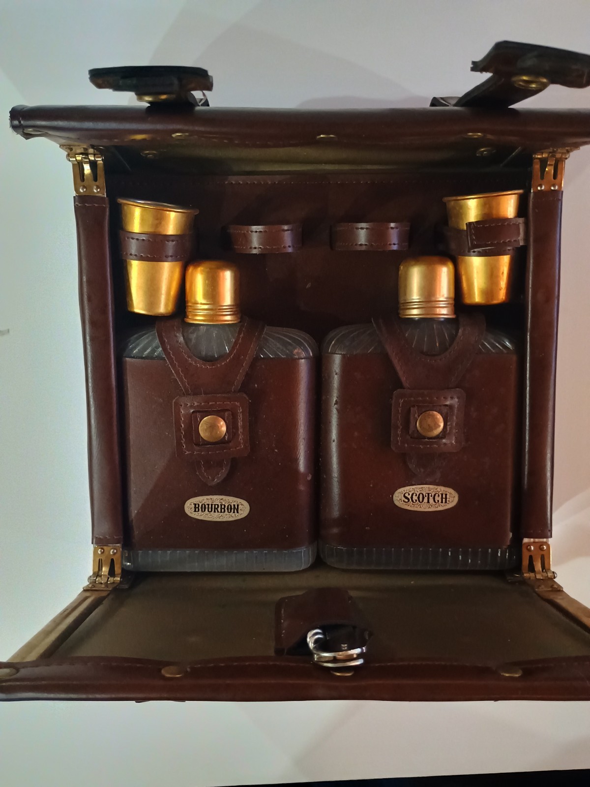 Vintage Leather Travel Bar - Japan - Rare