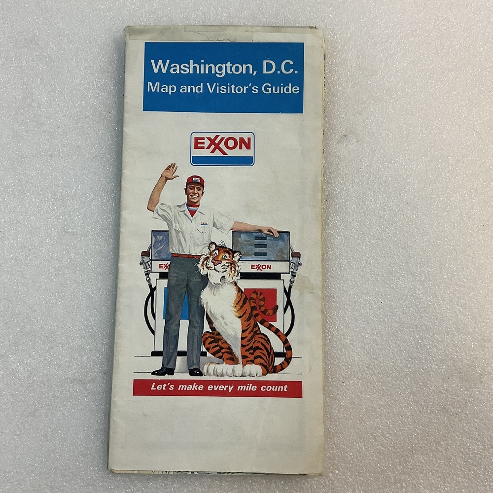 1978 Washington DC Exxon Tiger Folding Pape4 Map & Visitor Guide OldPaperMaps