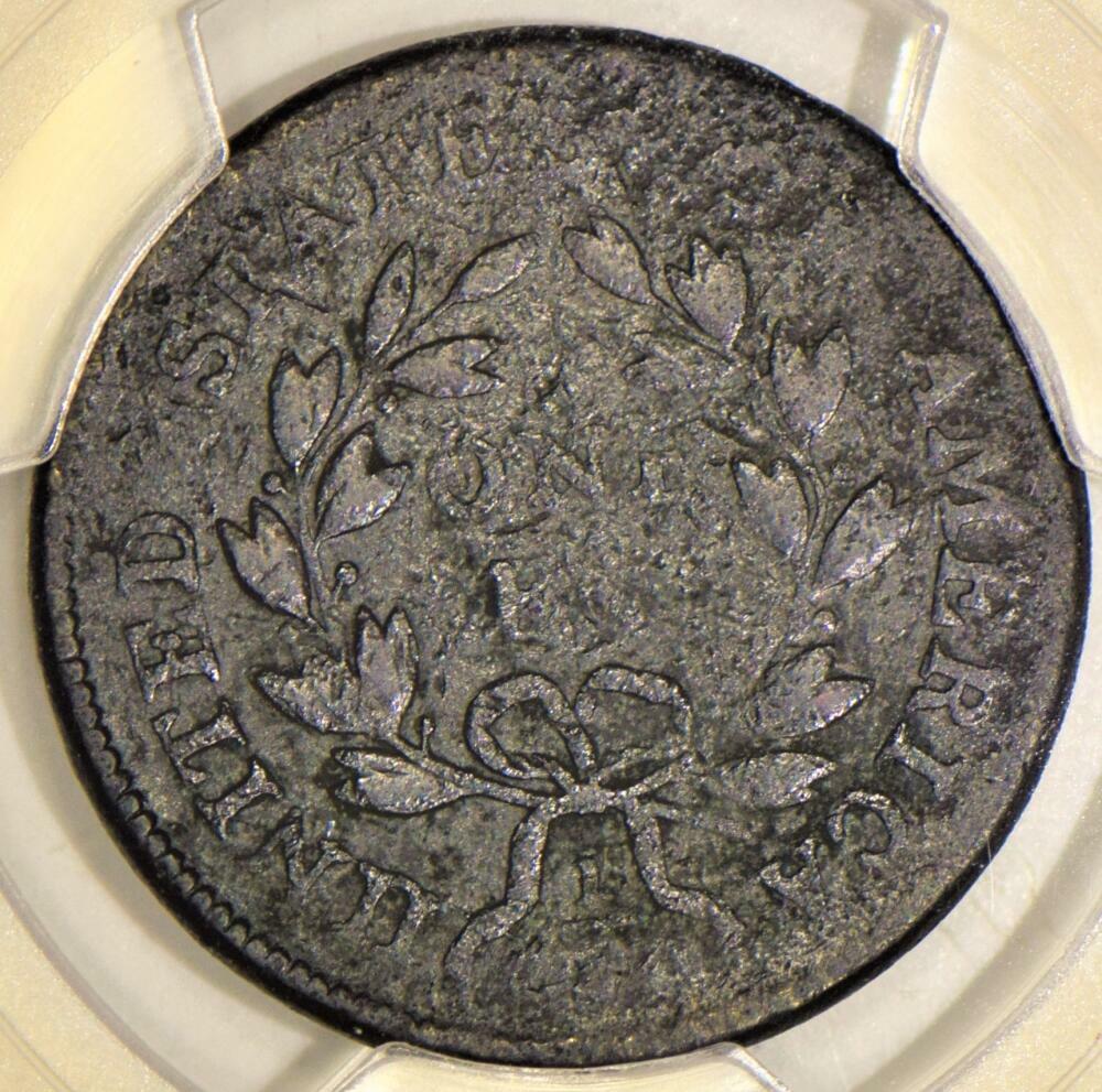 1801 Three Errors Reverse Draped Bust Large Cent PCGS-F Details