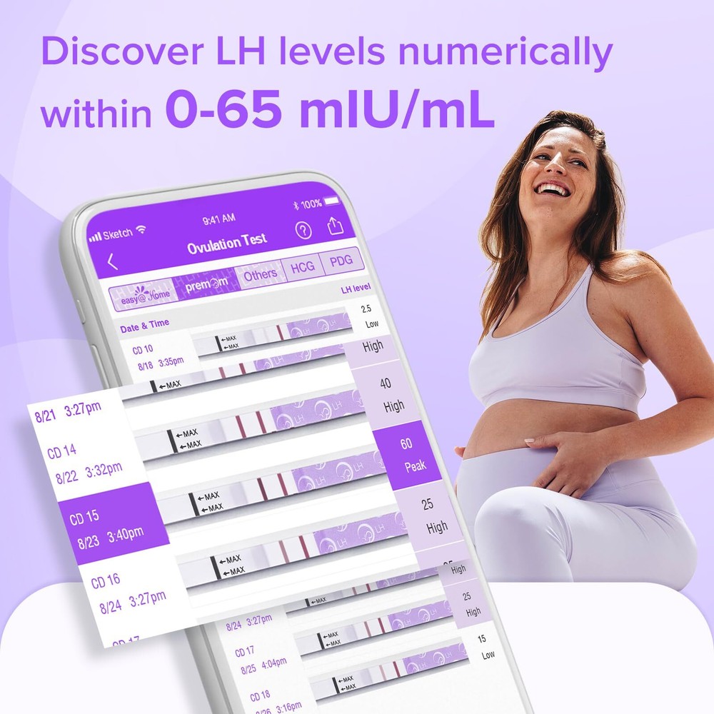 Premom Quantitative Ovulation Predictor Kit：40 Ovulation Tests + 10 Pregnancy...