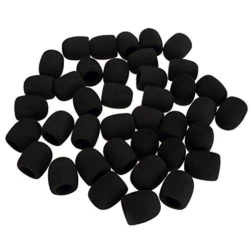 40 Pack Foam Mic Covers - Handheld Microphone Windscreen, Black Sponge Shield