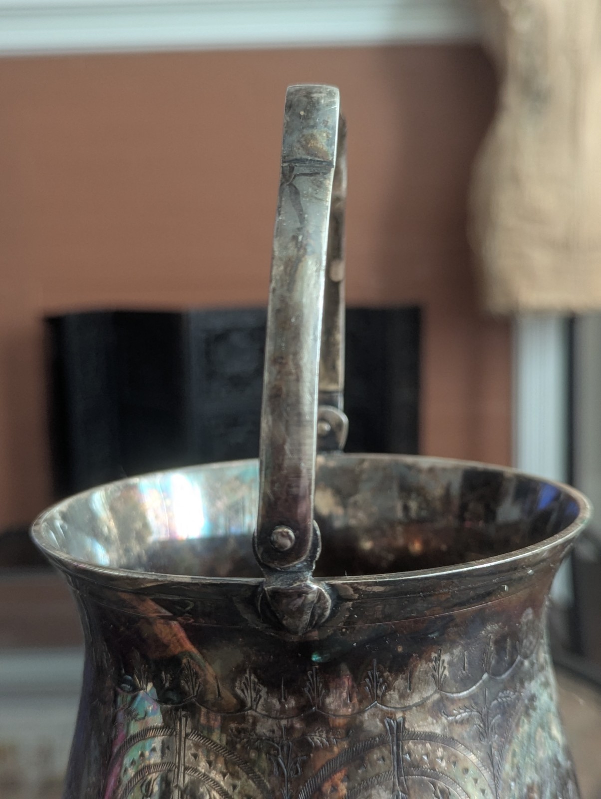 Antique Meriden Britannia Silverplate Buscuit Bucket India Pattern Victorian EPN