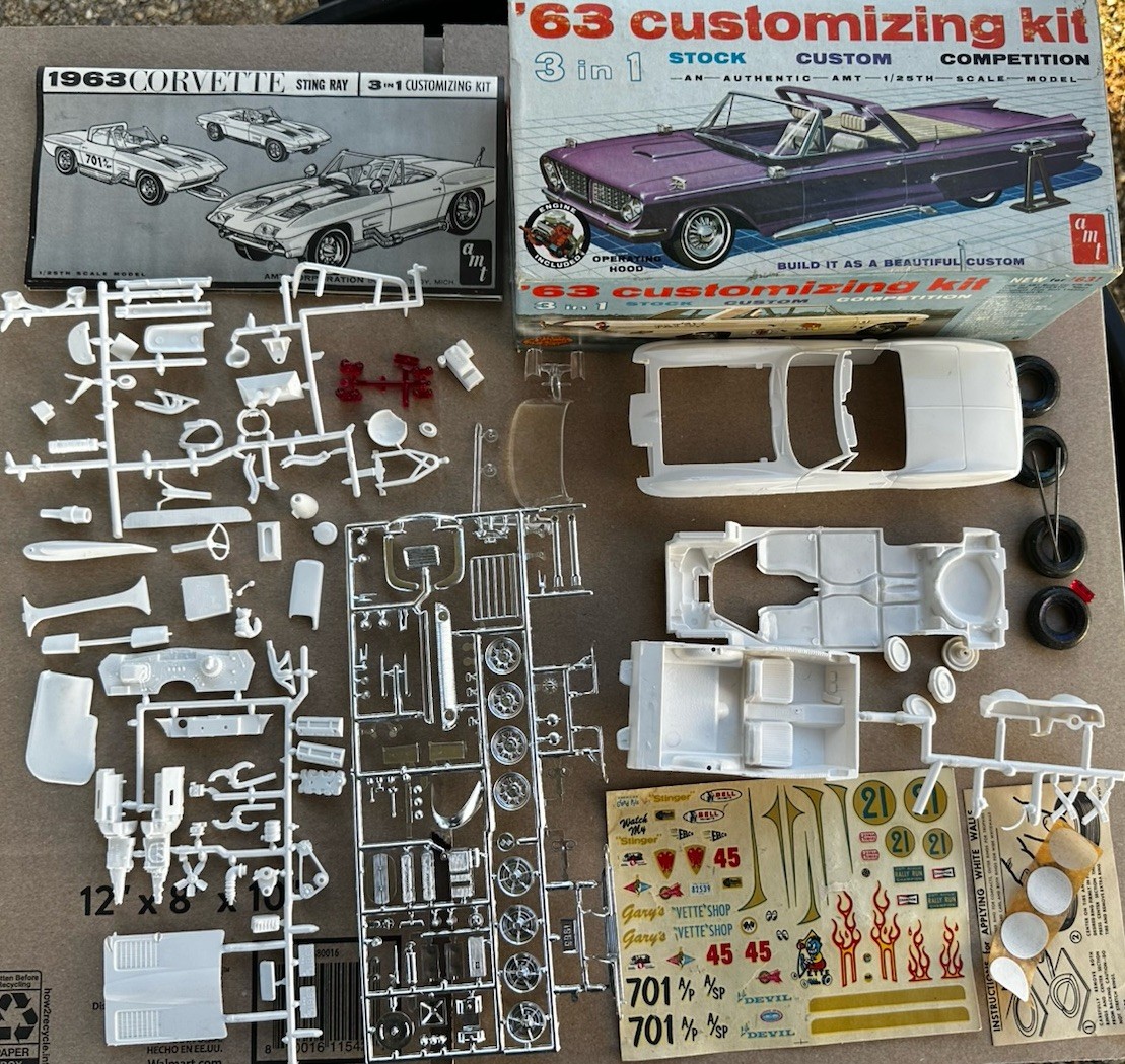 KIT#1-VINTAGE AMT '63 CUSTOMIZING KIT CORVETTE CONVERTIBLE 06-913-149