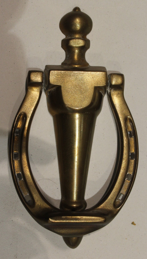 Door Knocker 7" Equestrian Decor Solid Brass Horseshoe NO Hardware