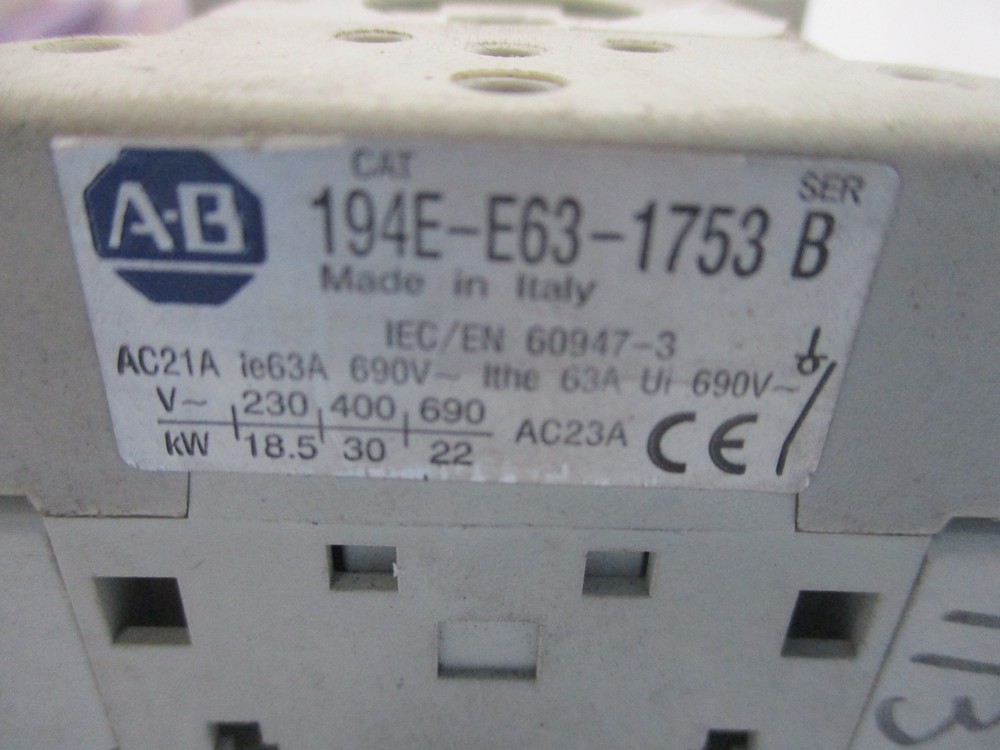 ALLEN BRADLEY 194E-E63-1753 SER.B LOAD SWITCH NSNP