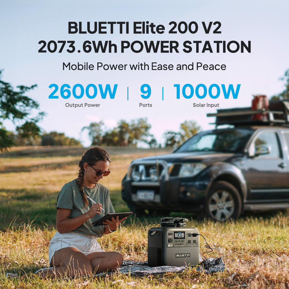 BLUETTI Elite 200 V2 2600W 2073Wh Portable Power Station for RV Trip/Home Backup