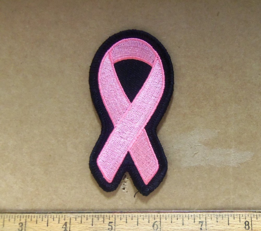 Pink Ribbon Embroidered Patch