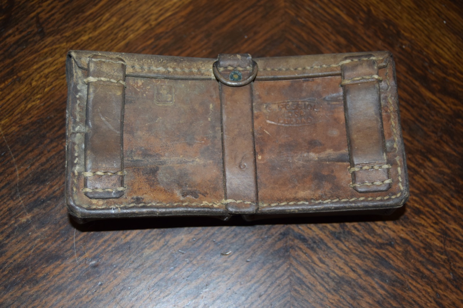 Vintage! Swiss Military 1954 Army Medic Leather Belt Pouch