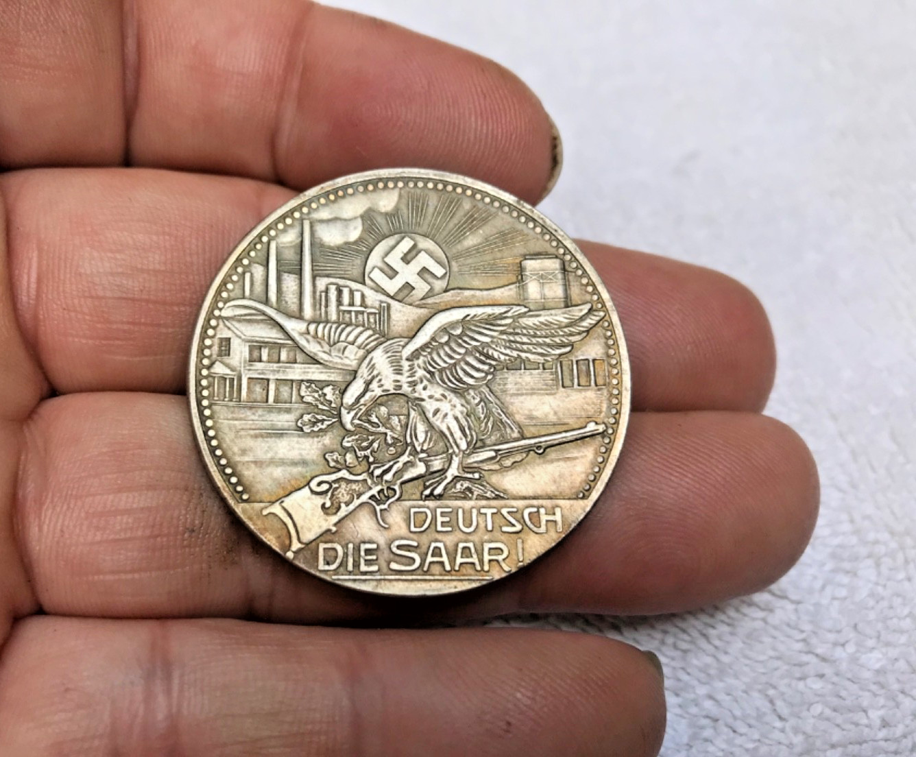 1935 GERMAN Return the Saar Basin to Germany  REICHSMARK WWII COMMEMORATIVE COIN