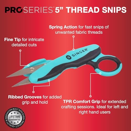 SINGER 00564 ProSeries Thread Snips, 5-Inch,Teal