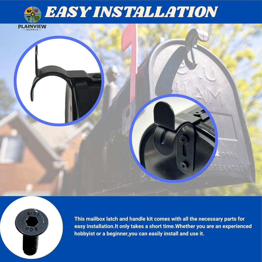 Thickened Mailbox Latch and Handle Kit,Mailbox Latch Replacement Kit,Secure Repl