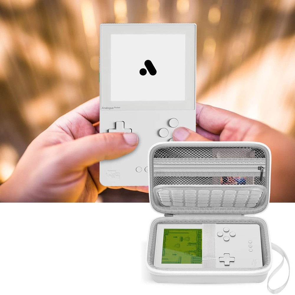 Againmore Hard Case Compatible with Analogue Pocket Handheld Compact, White