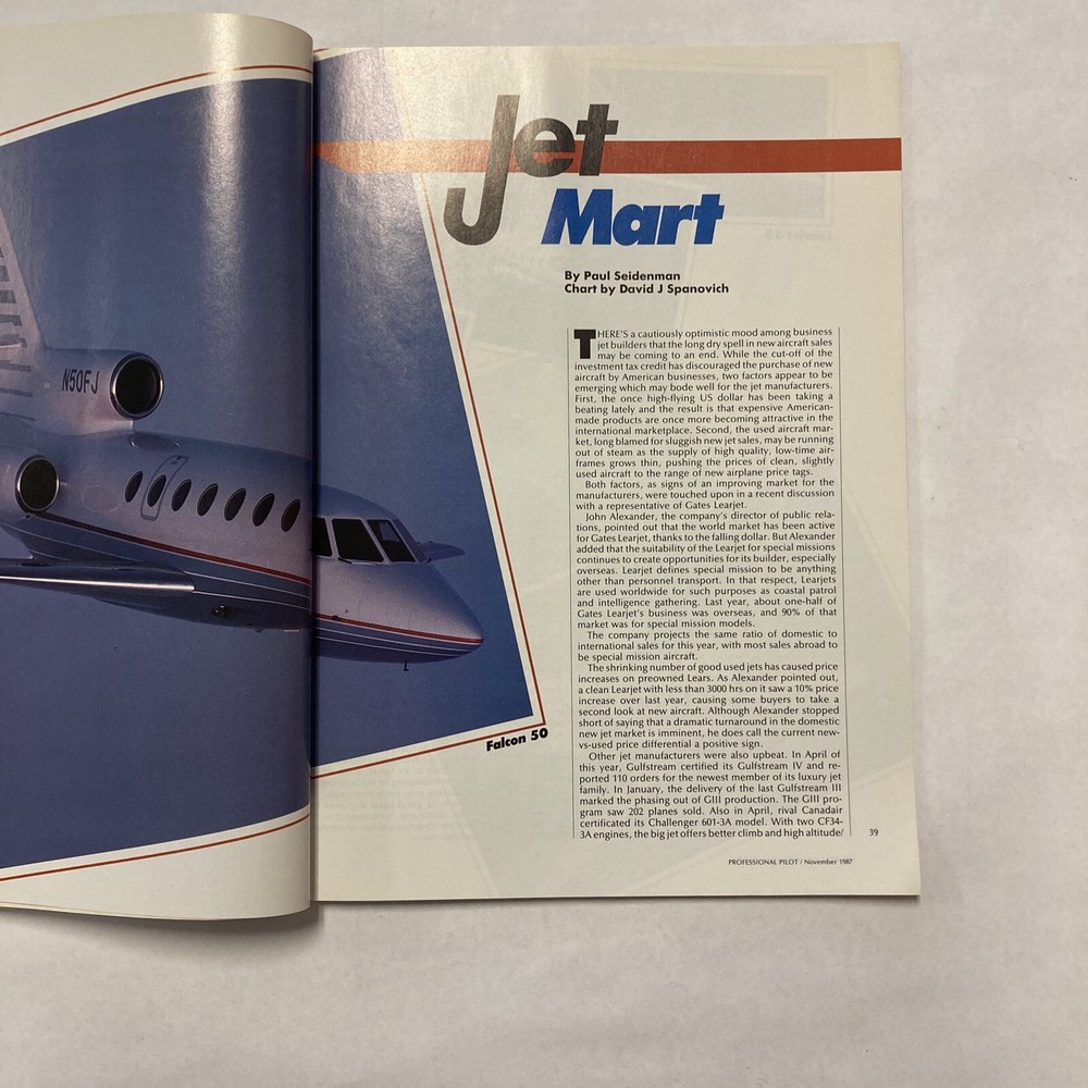 Professional Pilot - November 1987 Issue