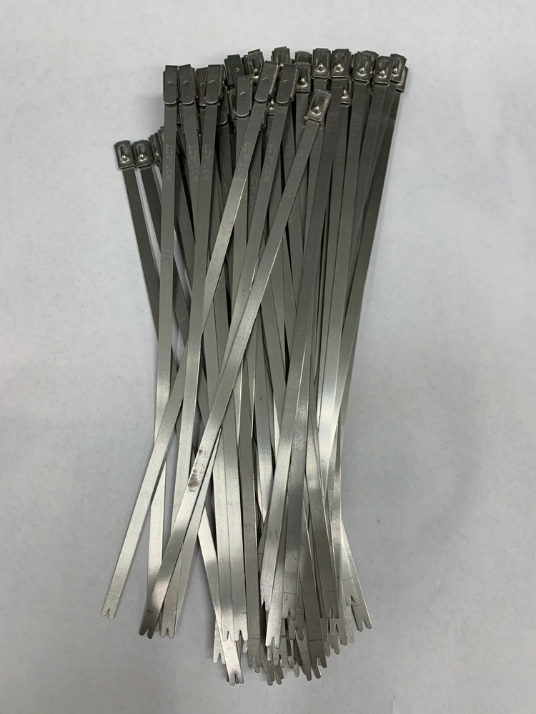 QTY/100 HellermannTyton 11-93088 Cable Tie, Metallic Silver