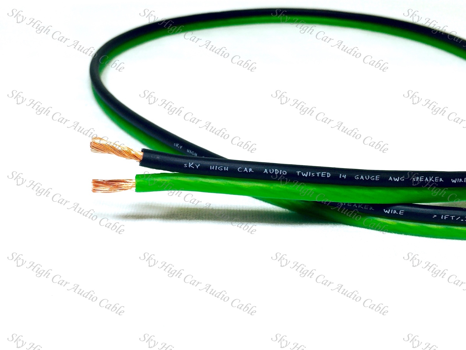 100' feet OFC TRUE 14 Gauge AWG GREEN/BK Oxygen Free Speaker Wire Car Home Audio