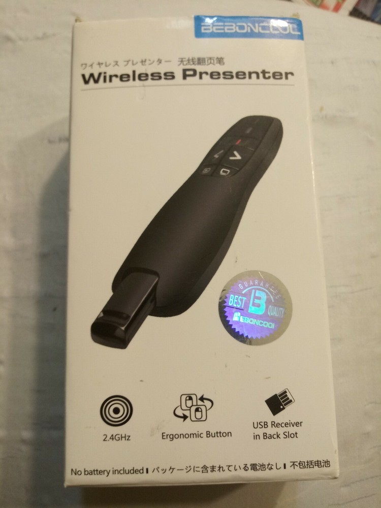 2.4GHz Wireless Presenter Remote Presentation Control, Red Laser By Beboncool