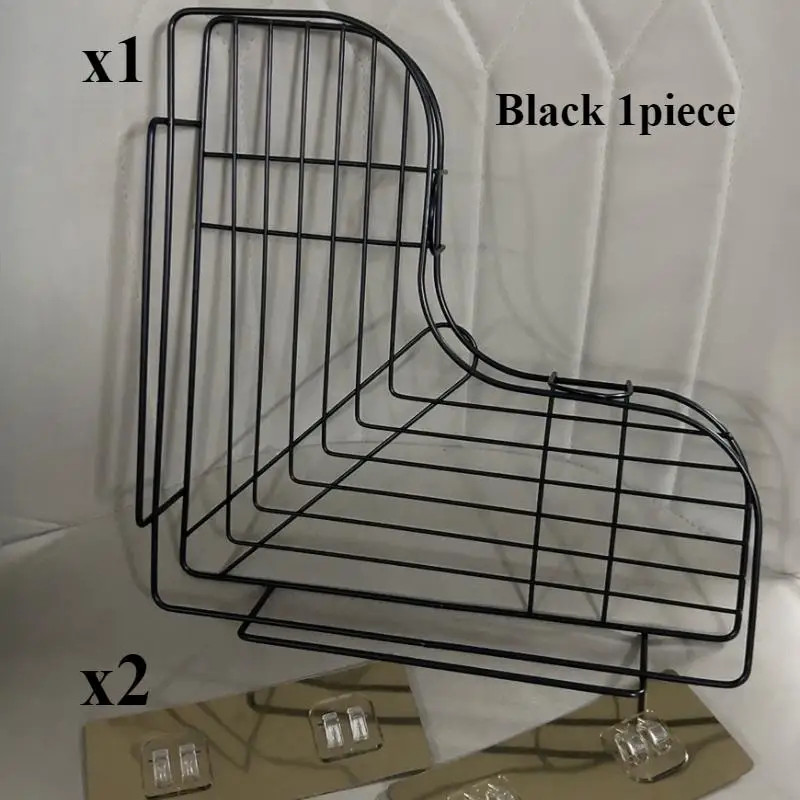 Space saving corner shower rack - triangular bathroom organizer without