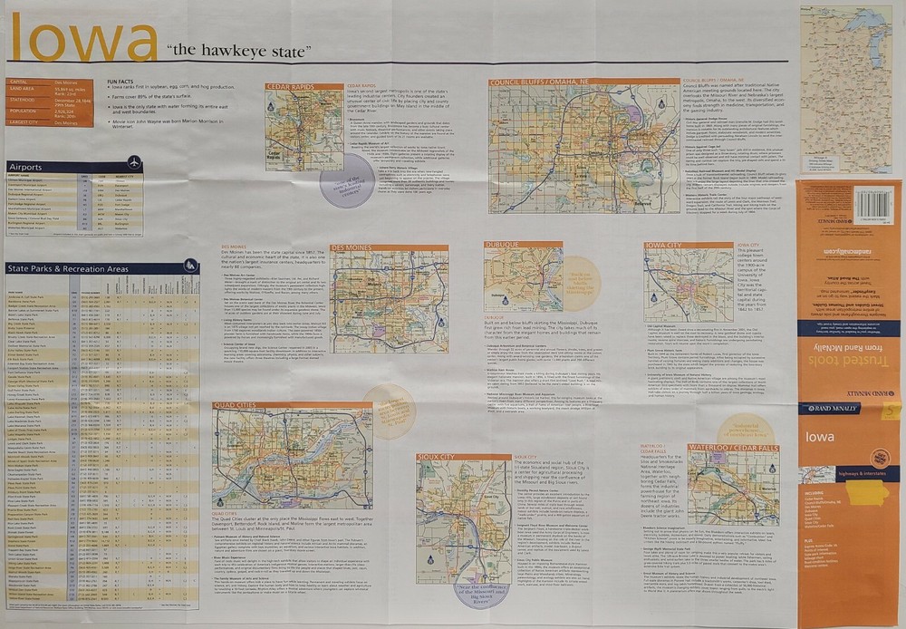 Iowa State Map by Rand McNally