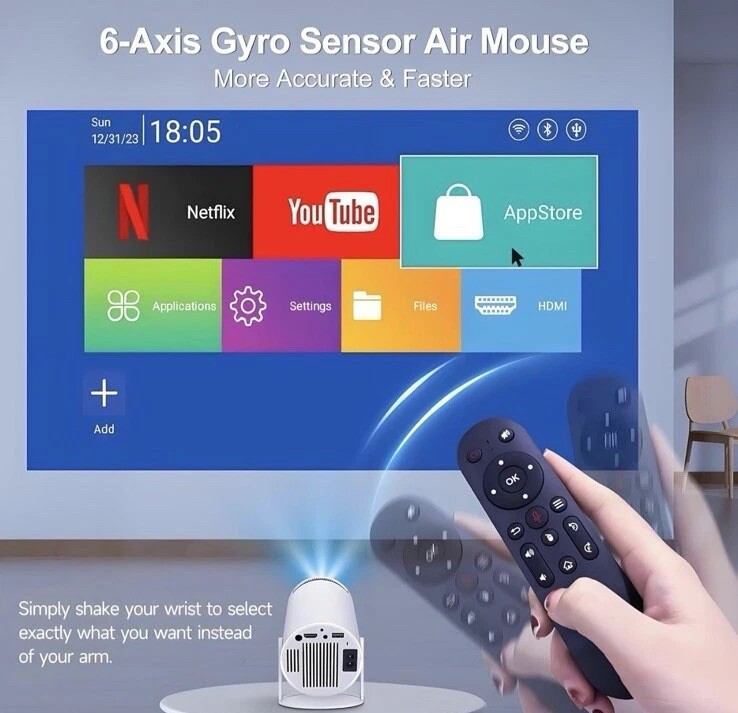NEW Projector Multimedia Ultra HD High Dynamic Range Smart Portable HY300