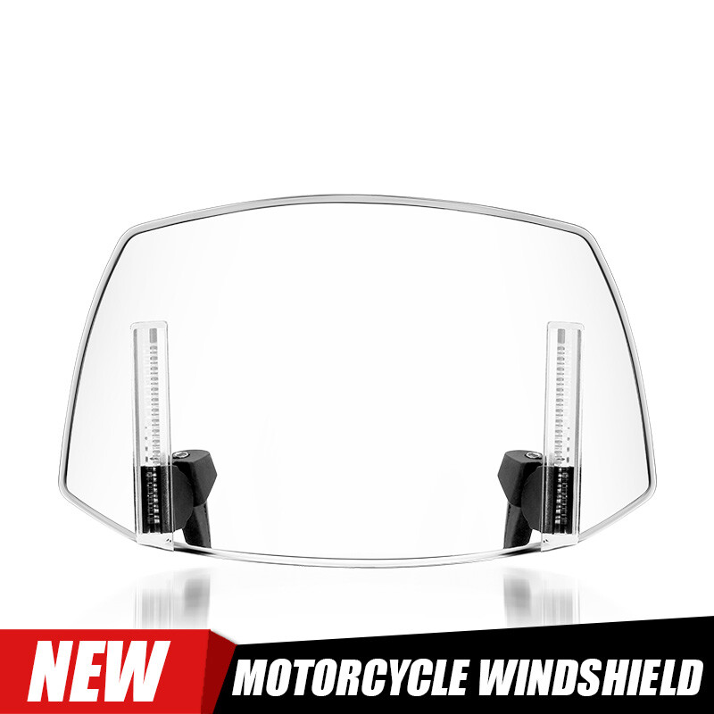 Universal Motorcycle Windshield Wind Screen Deflector Extension Spoiler Clip On
