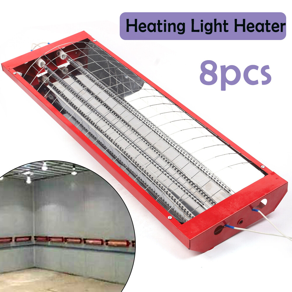 8 Pack Spray Baking Booth Infrared Paint Curing Light Heating Lamp Heaters 2000W