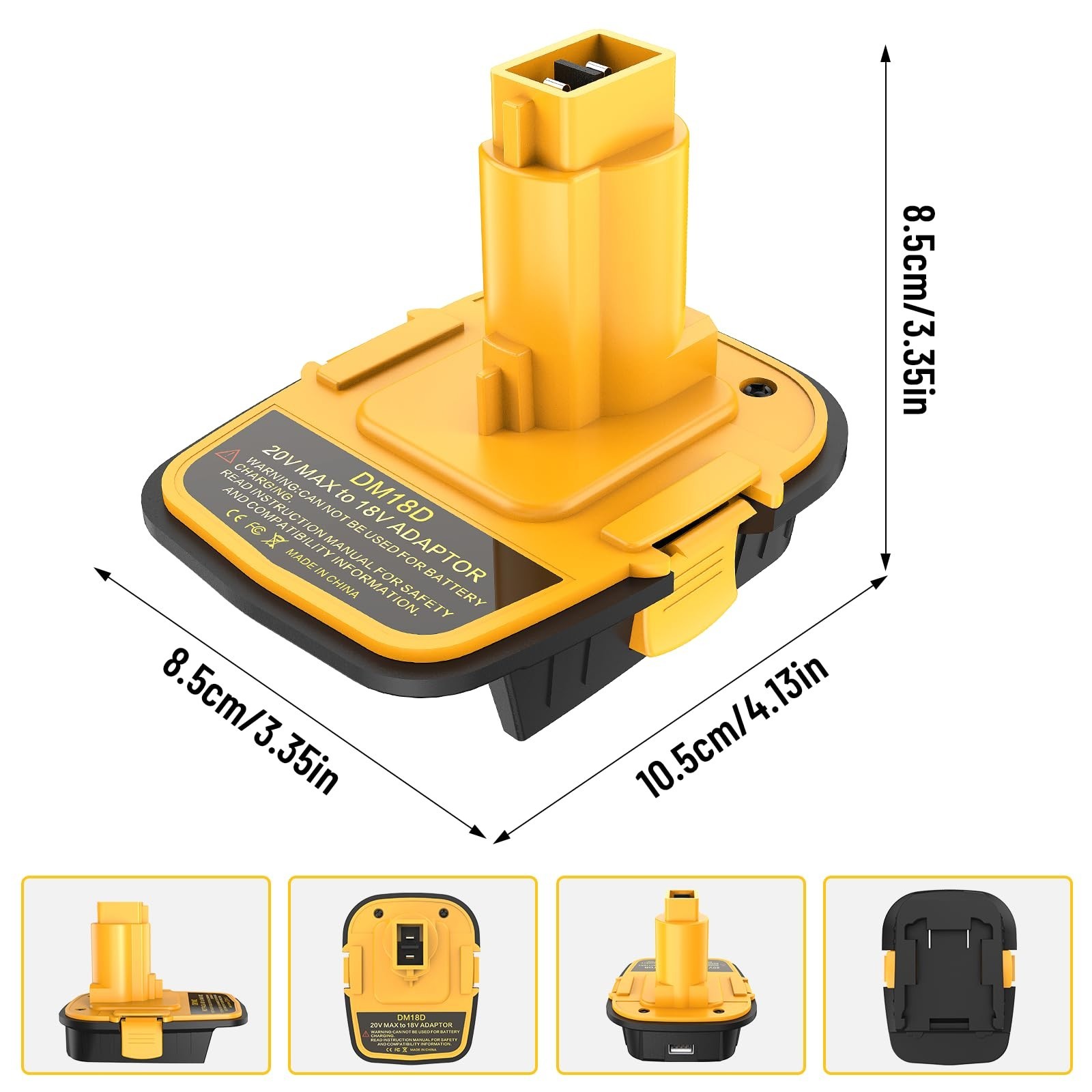2 pack Battery Adapter with USB Compatible with Dewalt 20V Battery,20V to 18V