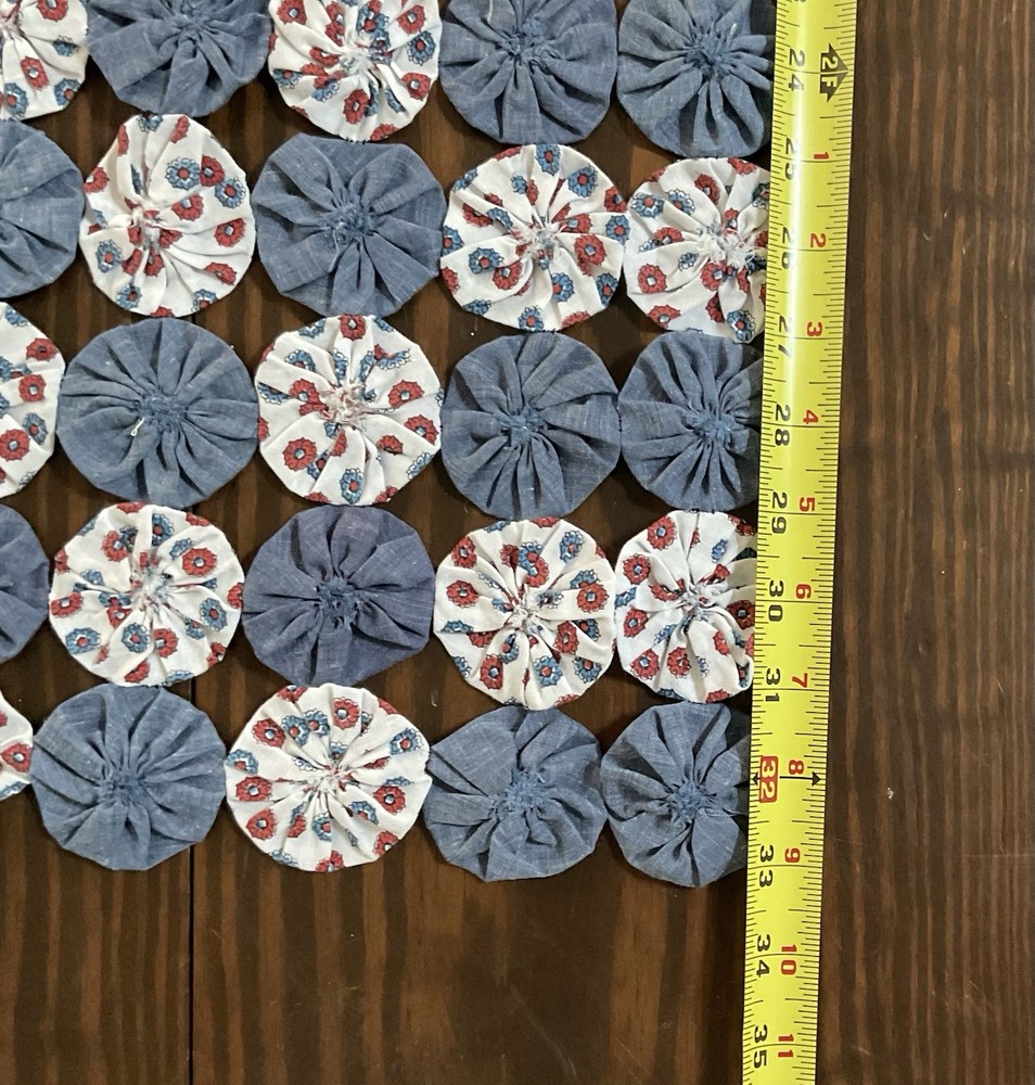 35” X 33” Yo Yo Quilt - Excellent Condition