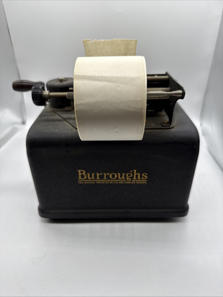 Vintage 1925 Burroughs Portable Adding Machine Register Keys Lever Work