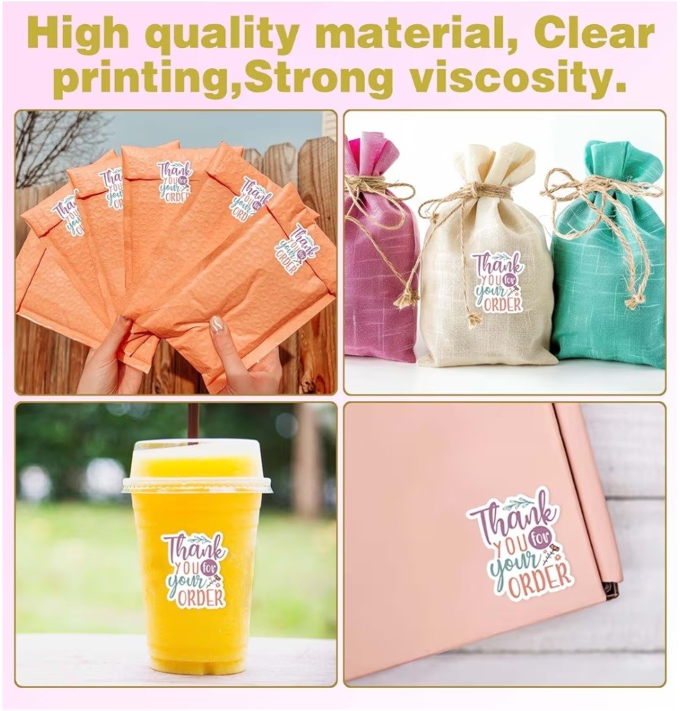 20 Count Thank You for Your Order Stickers for Business