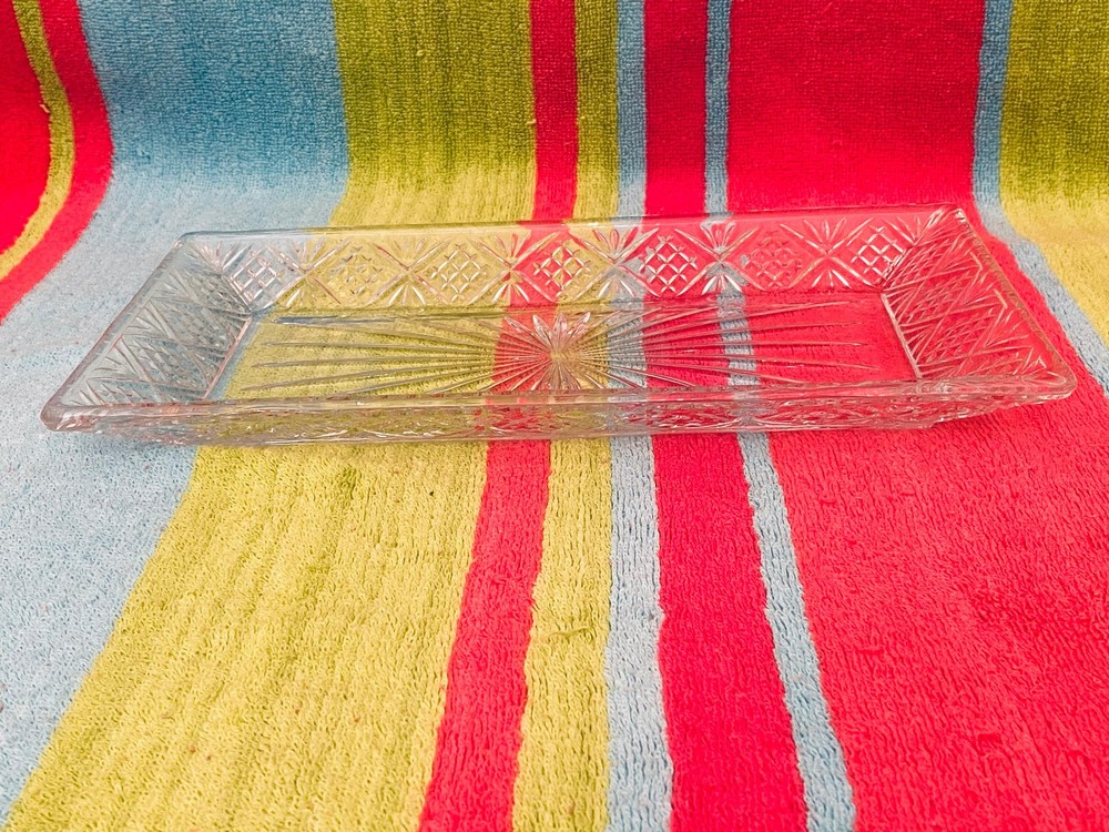Shannon Crystal by Godinger Dublin 11.75" x 6 1/4" Rectangular Serving Tray