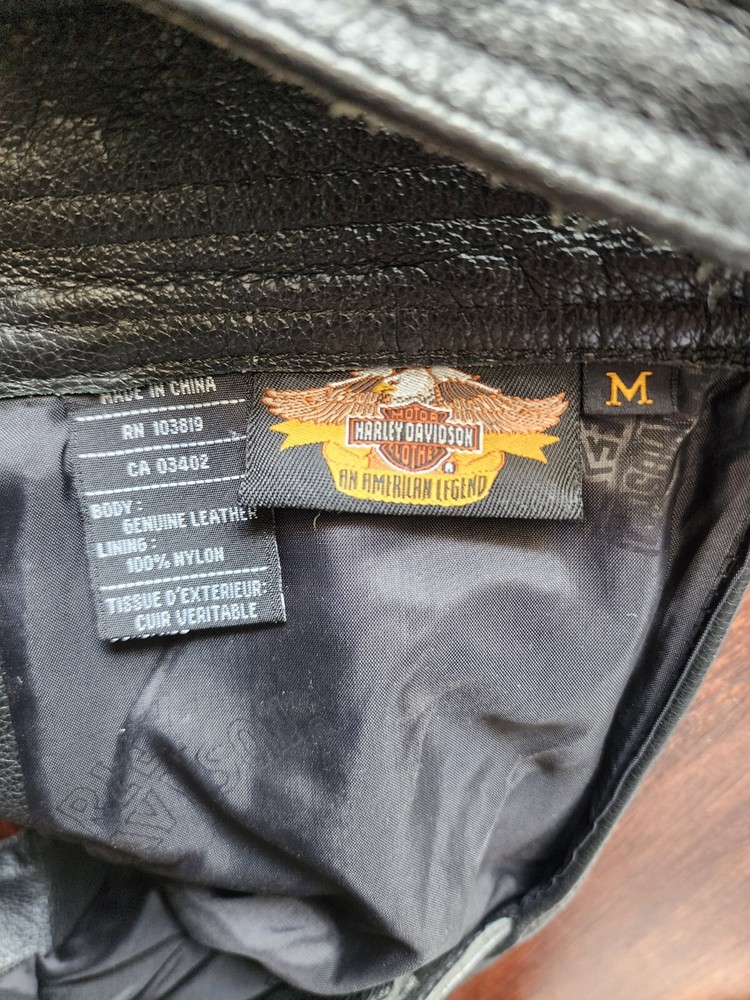 HARLEY-DAVIDSON LEATHER BLACK CHAPS SIZE MEDIUM USED