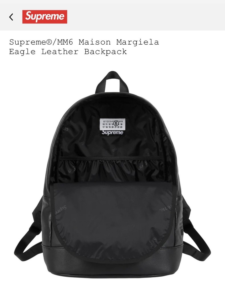 Supreme MM6 Maison Margiela Eagle Leather Backpack Black Eagle Graphic