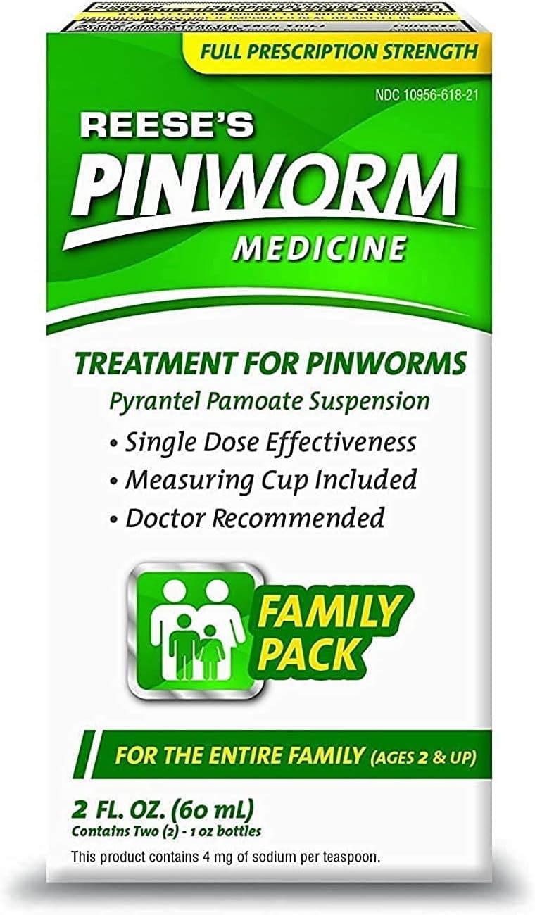 Reese's Pinworm Medicine Family Pack Full strength, 2 fl oz. 2 PACK