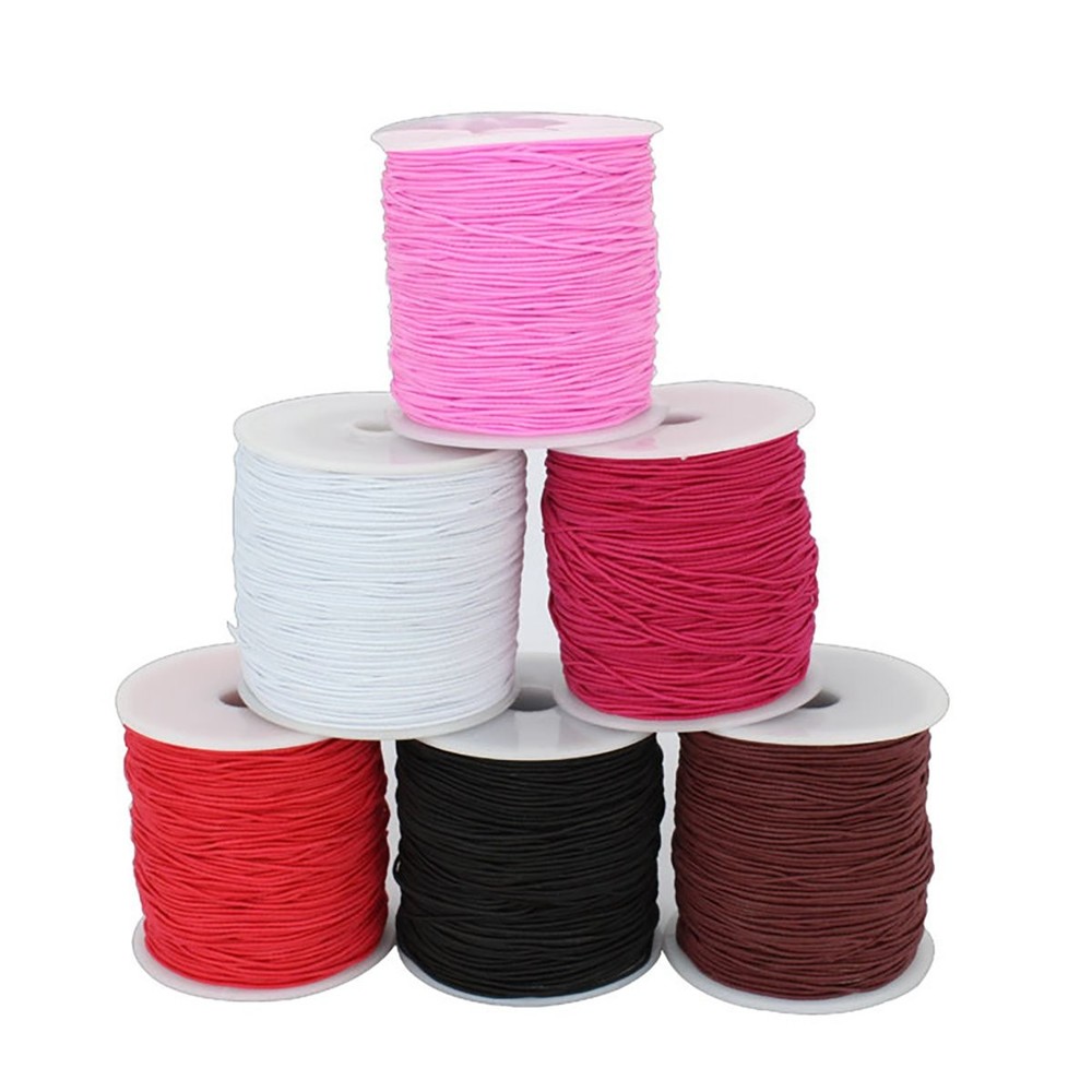 0.8mm 100M Stretch Elastic Cord String Rope Beading Threads Prayer Beads Pink