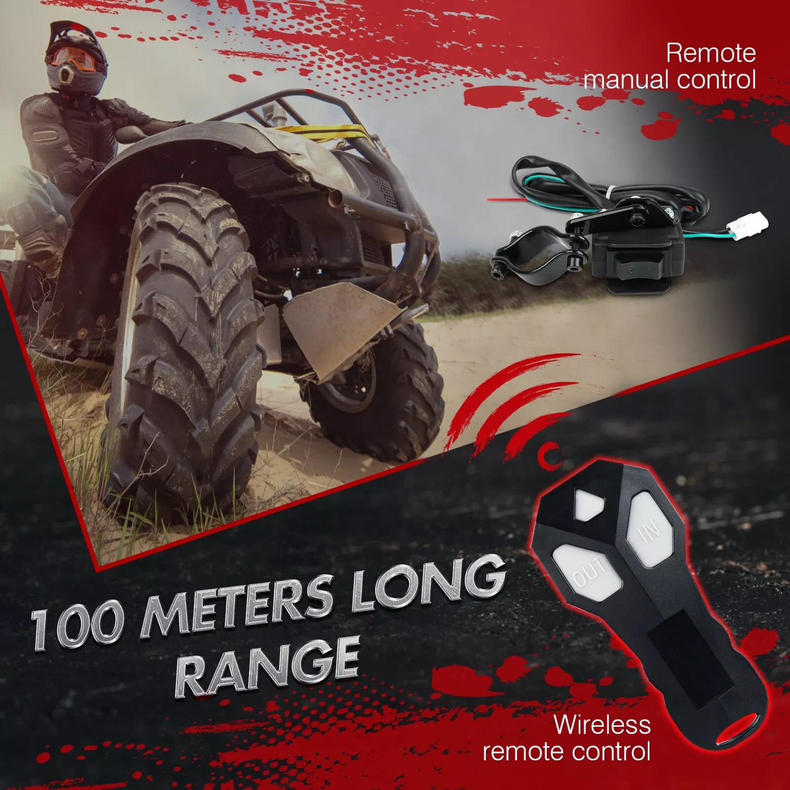 X-BULL 12V ATV Winch 3000LB 3500LBS 4500LBS 5000LBS Small UTV Electric Winch 4WD