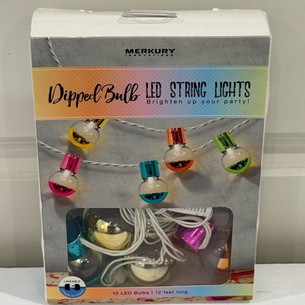 NEW MERKURY Innovations Multicolor Dipped Bulb LED String Lights