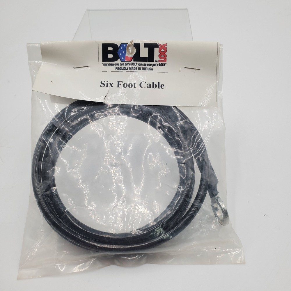 Bolt Lock Motorcycle Jacket Helmet Lock Replacement Cable Loop 6 foot NEW Sealed