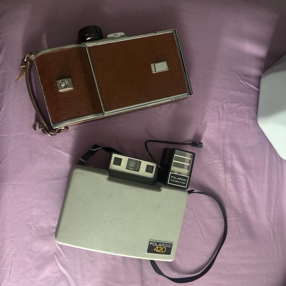 Polaroid 420 Vintage Instant Camera with Additional Folding Camera