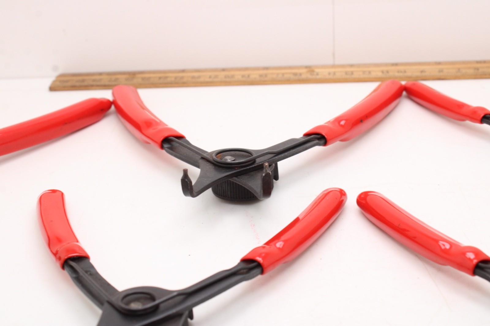 Snap On PRH406 6 Piece Red Rubber Handle Snap Ring Pliers Set USA