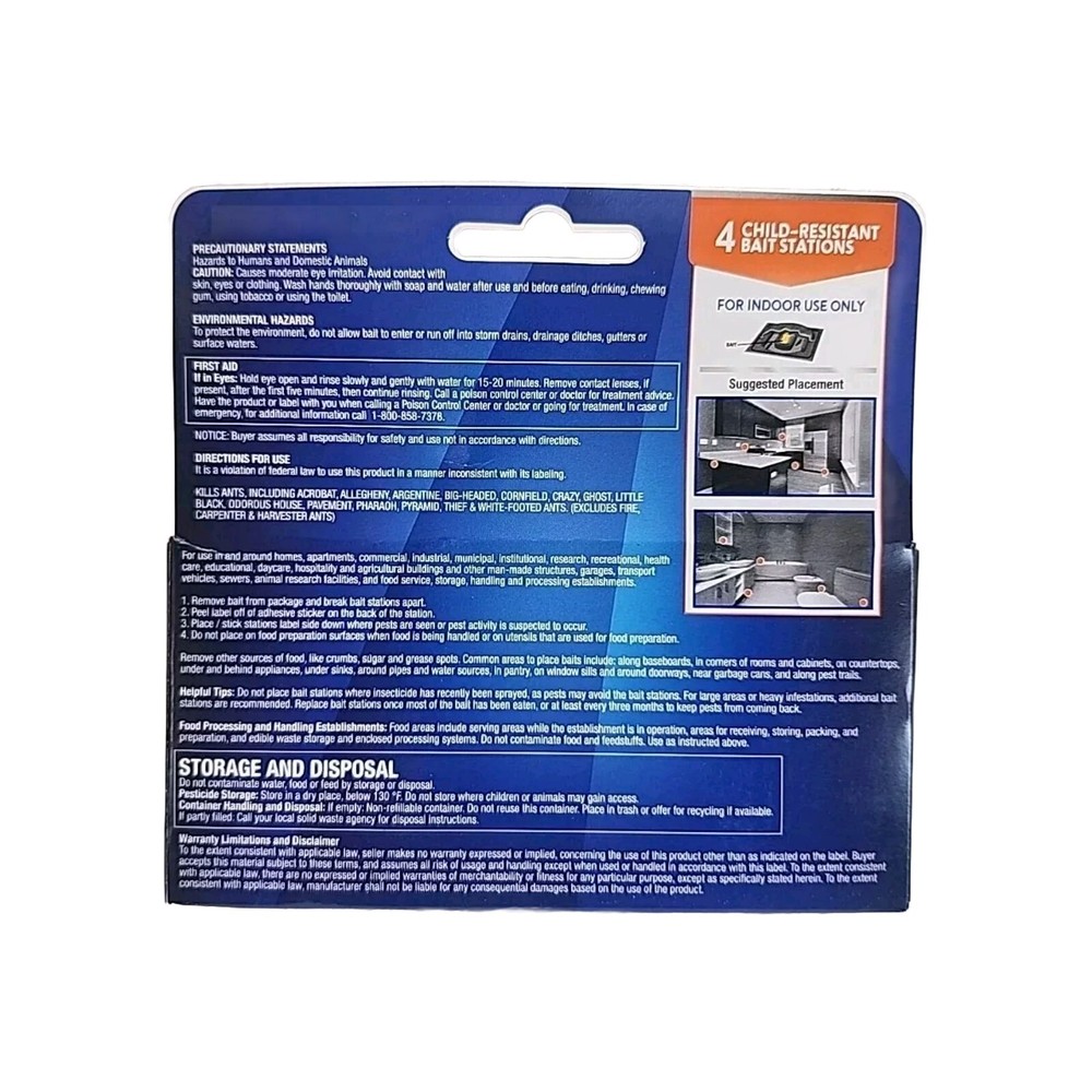 HOMEPLUS Ant Killer - 4 Child-Resistant Bait Stations