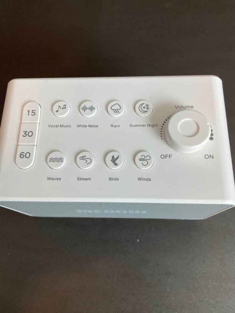 MECOOL Tranquil Sound Sleep Therapy Machine Bluetooth Speaker Ambient WHITE -B24