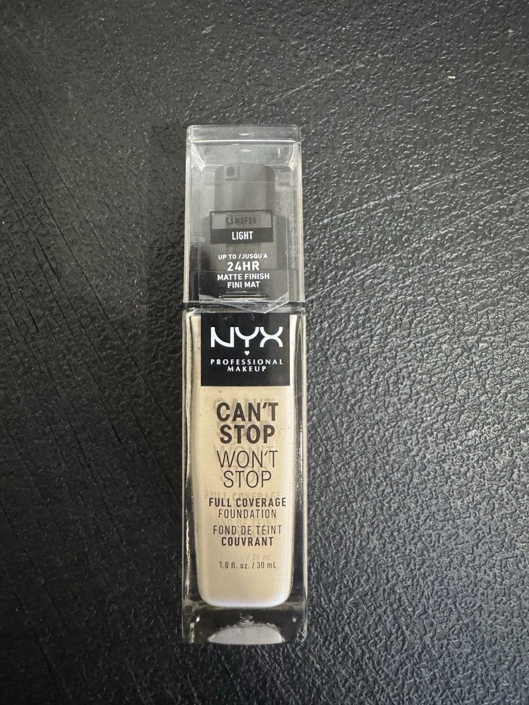 NYX Can’t Stop Won’t Stop Full Coverage Foundation. Light 1.0oz Please Read.
