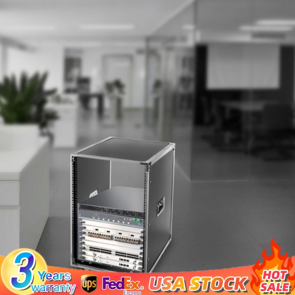 19 inch 16U Server Rack Open Frame Rolling Network Data Rack w/ Casters 4 Post